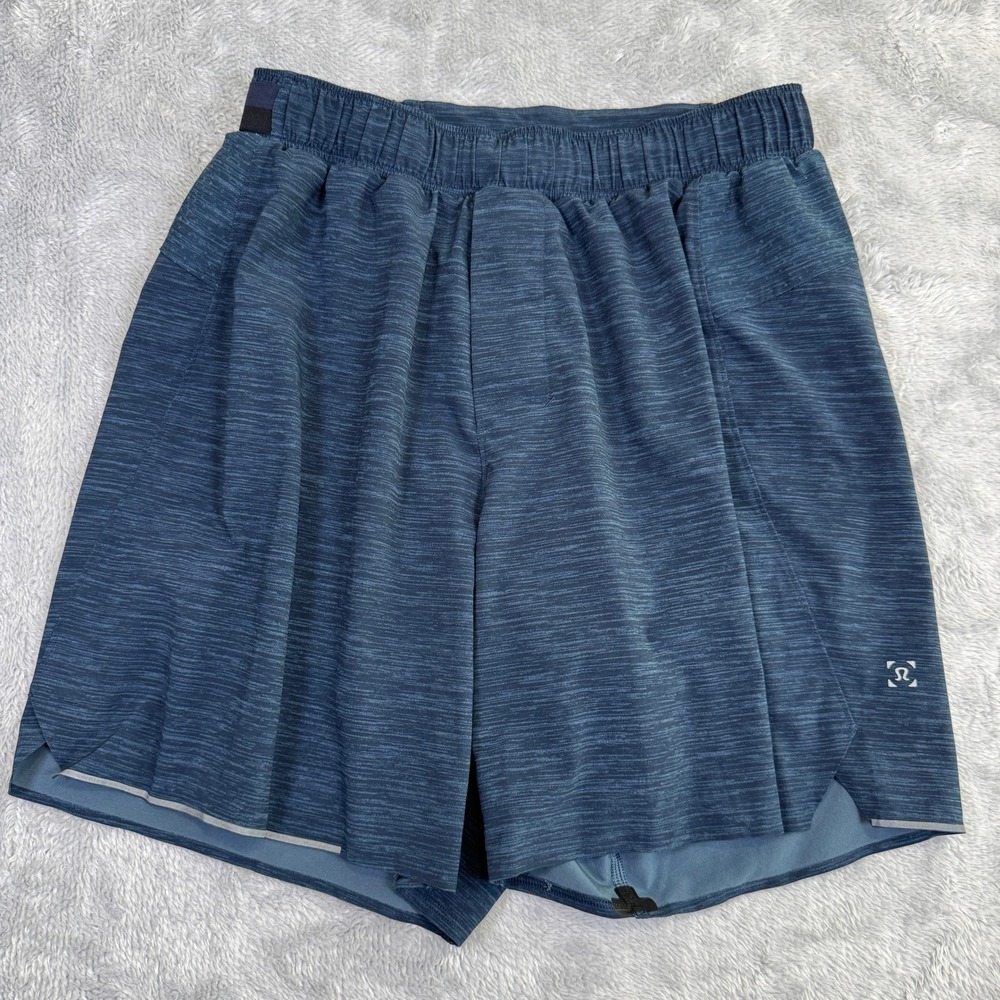 Lululemon Lined Shorts Mens Small Heathered Navy Surge Short‎ 6" Running Workout